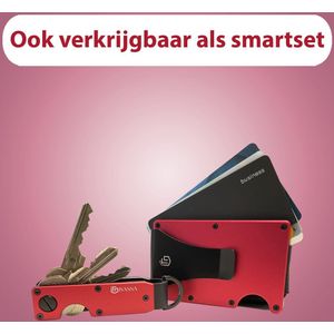 Givanna Pasjeshouder en Sleutelhanger Rood met zwarte schroeven RFID - 12 pasjes + 6 sleutels + Briefgeld + Muntgeld - Kaarthouder - Creditcardhouder - Sleutel organizer - Portemonnee - Keychain - Mannen Vrouwen + ideaal cadeau