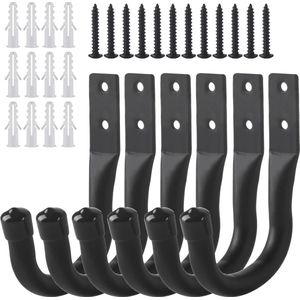 JGS ® Robuuste Muurhaken Set van 6 voor Garage en Opslag van Zware Artikelen