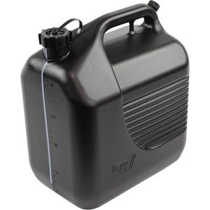20 liter Jerrycan met vulopening en meetstrips - Zwart | Veilig vervoer gevaarlijke stoffen