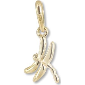 Silventi 9NBSAM-G210683 Gouden Hanger Libelle - Dragonfly - Bedel - 9,2 x 6,6 mm - 14 Karaat - Goud