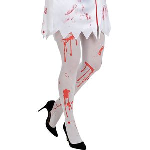 FUNIDELIA Bloederige Zombie Panty's Voor voor vrouwen - Wit