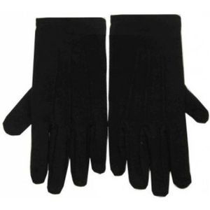 Pieten katoenen handschoenen kort zwart.