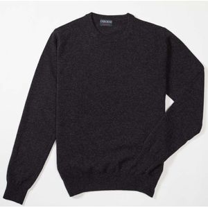 Osborne Knitwear Trui met ronde hals - Geelong wol - Charcoal - 2XL