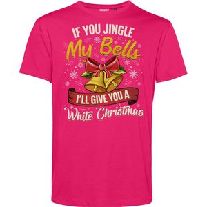 T-shirt Jingle My Bells | Foute Kersttrui Dames Heren | Kerstcadeau | Kerstpakket | Fuchsia | maat XS