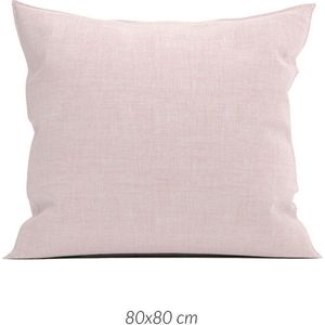 2x Luxe Linnenlook Kussenslopen Roze | 80x80 | Fijn Geweven | Zacht En Ademend