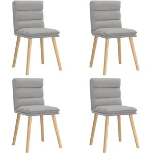vidaXL - Eetkamerstoelen - 4 - st - stof - wolk - grijs