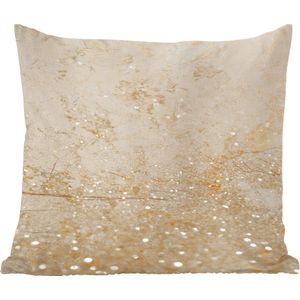 Sierkussens - Kussentjes Woonkamer - 45x45 cm - Marmer - Bruin - Oranje