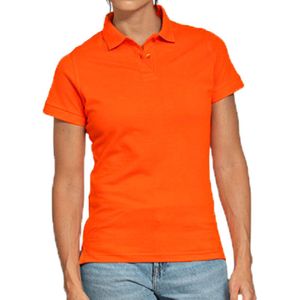 Oranje poloshirt basic van katoen voor dames - katoen - 180 grams - polo t-shirts - Koningsdag of EK / WK supporter kleding XXL