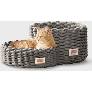 Fidotail cat knit basket Dark gray