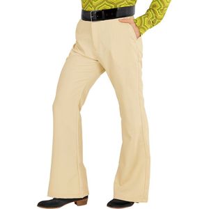 Hippie Kostuum | Groovy Gandalf 70s Heren Broek, Beige Man | Large / XL | Carnaval kostuum | Verkleedkleding