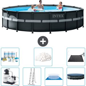 Intex Rond Ultra XTR Frame Zwembad - 549 x 132 cm - Inclusief Pomp - Ladder - Grondzeil - Afdekzeil Onderhoudspakket - Filterbollen - Solar Mat