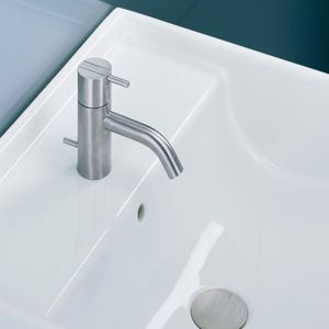 Vola eengatsmengkraan met vaste uitloop normale hendel inox mat