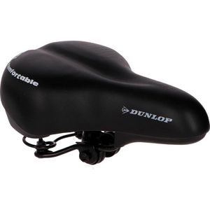 Dunlop Fietszadel met Gel - voor Stads- en Tourfietsen - Vormt naar het Lichaam - 26,5 x 18,5 x 14 CM - Zwart