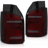 Achterlichten - voor VW T5 2010-2015 - LED - rood smoke