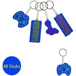 Sleutelhanger Gamer 48 STUKS - Sleutelhangers - Uitdeelcadeaus - Traktatie voor Kinderen