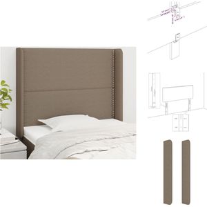 vidaXL Hoofdbord - 83x16x118/128 cm - Taupe - Stof/ hout - Comfortabel en verstelbaar - Bedonderdeel