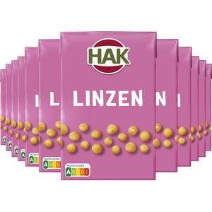 HAK Linzen in Pak 12x 380gram - Lekkere bite en rijk aan eiwitten. Vegan - Plantaardig - Vegetarisch - Peulvruchten - Groenteconserven