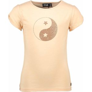 Meisjes t-shirt open schouder - Soft peach
