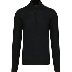 Pullover/Cardigan Heren S Kariban Rolkraag Lange mouw Black 50% Katoen, 50% Acryl