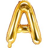 Partydeco - Folieballon Goud Letter A (35 cm)