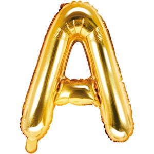 Partydeco - Folieballon Goud Letter A (35 cm)