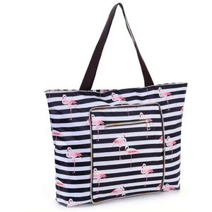 Livano Strandtas - Ibiza - Tas - Tote Bag - Shopper - Met Rits - Flamingo