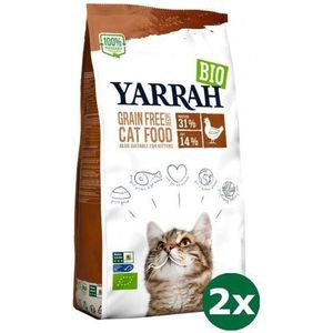 Yarrah cat adult graanvrij kip/vis kattenvoer 2x 2,4 kg NL-BIO-01