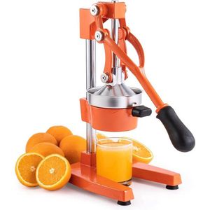Commerciële professionele citruspers Handpers Handmatige fruitpers Metalen sapcentrifuge Zware sapcentrifuge voor sinaasappelen, granaatappel (gietijzer, roestvrij staal) (oranje)