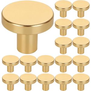 Set van 20 gouden kastknoppen, diameter 25 mm, ronde kastgrepen, gouden vintage meubelknoppen voor kledingkast, ladekast