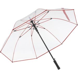 Fare Pure 2333 transparante doorzichtige XL paraplu rood 120 centimeter doorschijnend windproof windvast stormvast stormparaplu