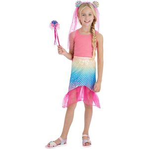 Smiffy's - Zeemeermin Kostuum - Tover Zeemeermin Set - Meisje - Roze, Multicolor - One Size - Carnavalskleding - Verkleedkleding