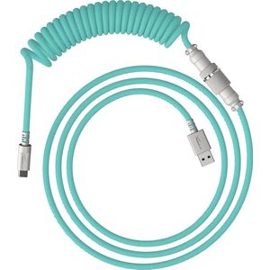 HyperX - USB-C Kabel - Spiraalontwerp - Groen/Wit