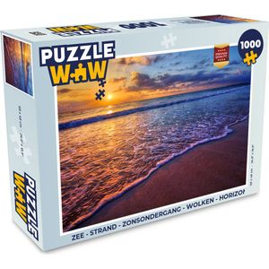 Puzzel Zee - Strand - Zonsondergang - Wolken - Horizon - Legpuzzel - Puzzel 1000 stukjes volwassenen