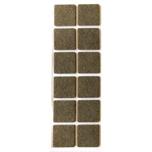 Bruine viltschijf vierkant 4 cm (12 stuks)