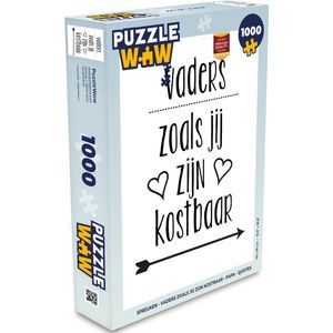 Puzzel Spreuken - Vaders zoals jij zijn kostbaar - Papa - Quotes - Legpuzzel - Puzzel 1000 stukjes volwassenen - Vaderdag cadeautje - Cadeau voor vader en papa