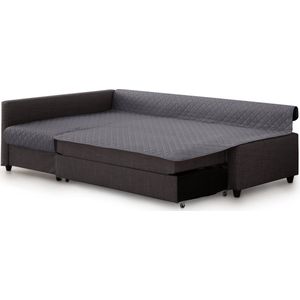 Belmarti® Slaapbankbeschermer Frilena 180cm breed - Grijs - Voor slaapbanken en loungebanken met relaxgedeelte links - Premium Belmarti kwaliteit