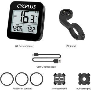 Cycplus - G1 - Fietscomputer - GPS - Snelheidsmeter - Draadloos - Bluetooth - Met Statief