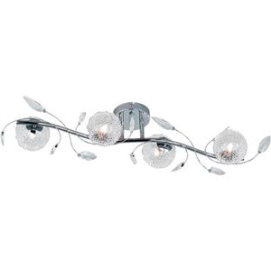 LED Plafondlamp - Torna Ware - G9 Fitting - 4-lichts - Rechthoek - Glans Chroom - Aluminium