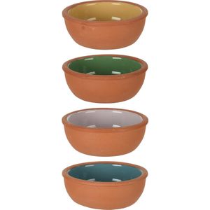 Excellent Houseware 4x tapas schaaltjes - 150 ml - terracotta 10 x 4 cm