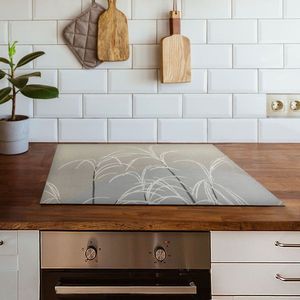 Inductiebeschermer minimalistisch bamboe | 70 x 52 cm | Keukendecoratie | Bescherm mat | Inductie afdekplaat