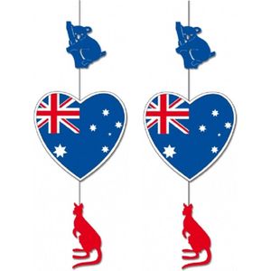 2x stuks australie hangdecoratie 85 x 30 cm - Landen vlag thema feestartikelen/versiering