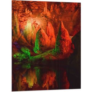 WallClassics - Vlag - Roze Lichtgevende Grot - 75x100 cm Foto op Polyester Vlag