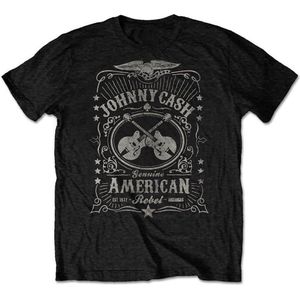 Johnny Cash - American Rebel Heren T-shirt - S - Zwart