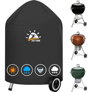 BBQ Cover for 57CM Weber - Heavy Duty & Waterproof 600D Charcoal Grill Cover for Master Touch Barbecue with Original Kettle Grill - Includes Bonus Weather Resistant Material