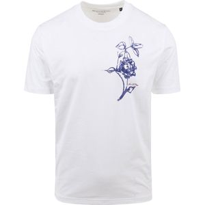 Marc O'Polo T-Shirt Bloem Wit - Maat XXL - Heren - Print T-shirts