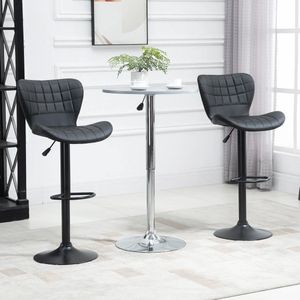 2 Set Bar Stool Bar Stoel Bar Stoel Bar Stool Bistrohocker Keukenkruk Swivel stoel met rugleuning voor keuken eetkamer PU Cover Black