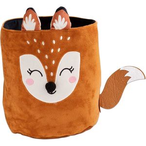 Papierdrachen Stoffen Utensilo | Motief Vos | Opbergmand voor speelgoed - Kinderkamer Decoratie | Speelgoedmand - Stoffen Mand gemaakt van fluweel 21 cm - Set 4