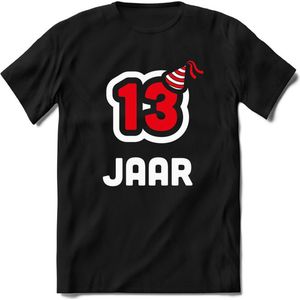 13 Jaar Feest kado T-Shirt Heren / Dames - Perfect Verjaardag Cadeau Shirt - Wit / Rood - Maat 3XL