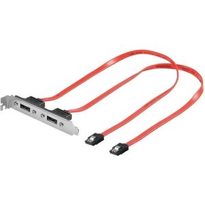 Goobay Harde Schijf Adapter [2X Esata-Bus 7-Polig - 2X Sata-Stekker 7-Polig] 0.50 M Rood