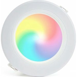 Mi-Light MiBoxer - LED Downlight - Smart LED - 18W - RGB+CCT - Aanpasbare Kleur - Dimbaar - Inbouw Rond - Mat Wit - Aluminium - Ø180mm